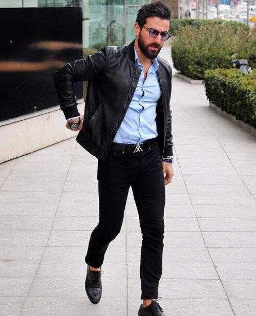 formal shoes on blazer