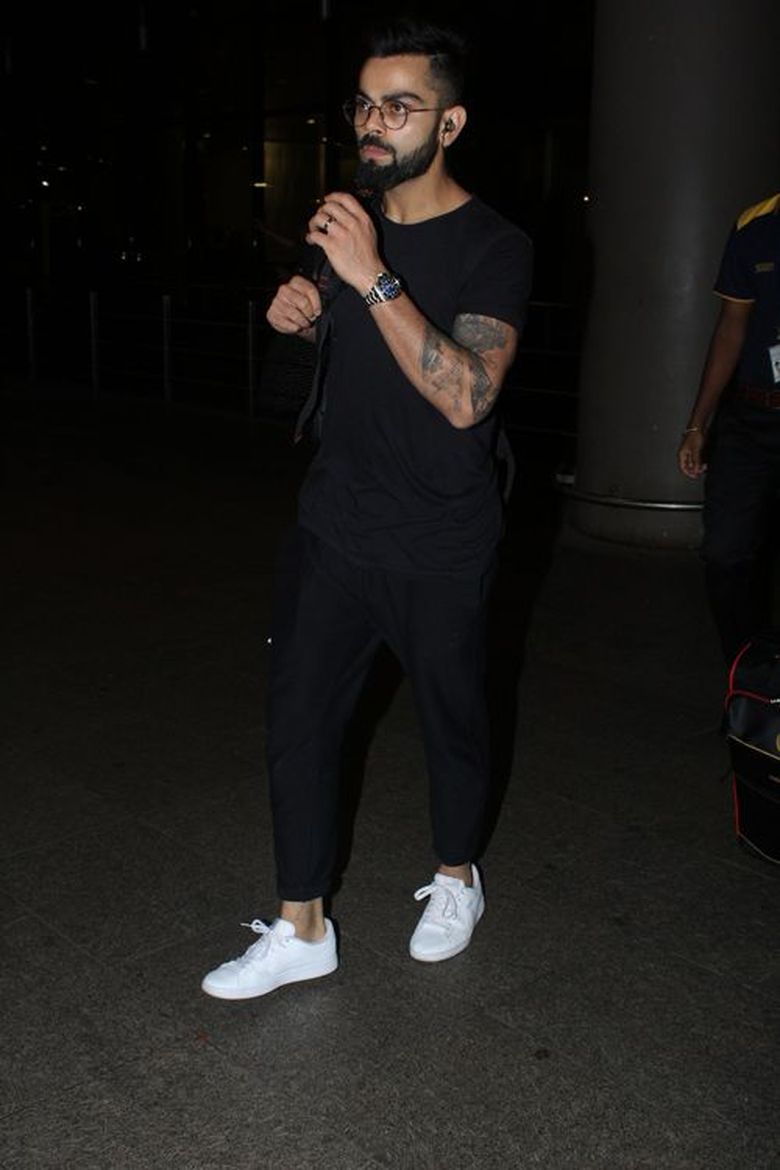virat kohli casual dress Kohlis Outfit Is Perfect For Every CollegeGoing Guy Out There Blazer Long Sleeve Full Sheer and Color:Turtle Green / Blue Lagoon Mini Dot