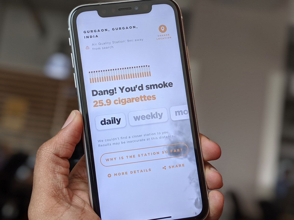 air quality cigarette equivalent app How many Cigarettes are you breathing daily : r/MapPorn This App Will Tell You