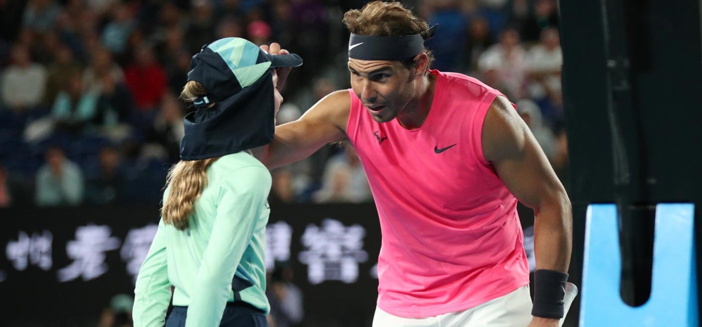 Rafael Nadal Makes Up To 13-YO Ball Girl After Accidentally Hitting Her  During Australian Open