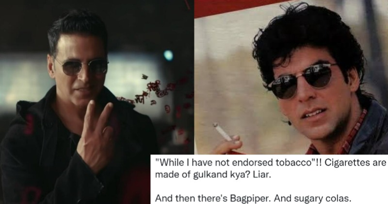 akshay kumar cigarette ad Akshay Trolled For False Claim About Not Endorsing Tobacco As His Old Cigarette  Ad Resurfaces
