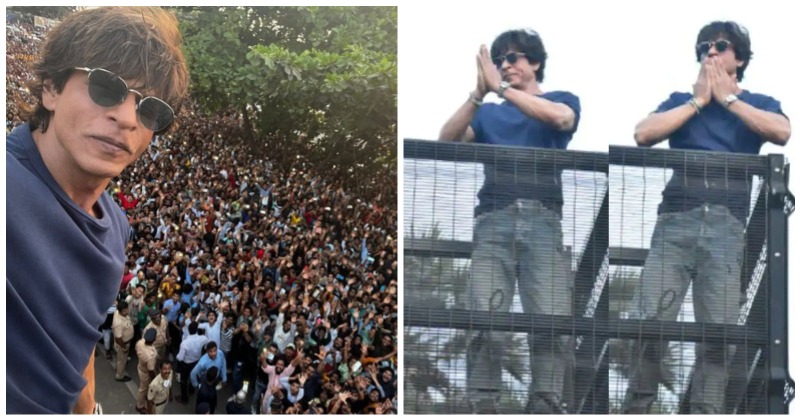 Shah Rukh Khan Greets Fans From Mannat Balcony On Eid After 2 Years