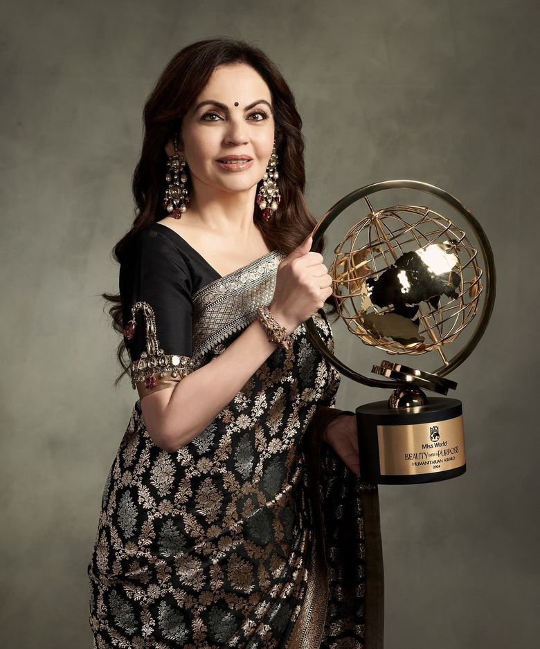 slim fit dress slacks Nita Ambani Light Gold Charbagh Designer Blouse – Chinaya Banaras main image 0